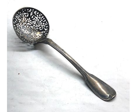 Antique continental shifter ladle full silver hallmarks measures approx 21cm long weight 89g 