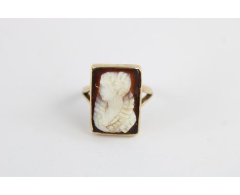 Vintage 9ct Gold Cameo Ring, Size G 