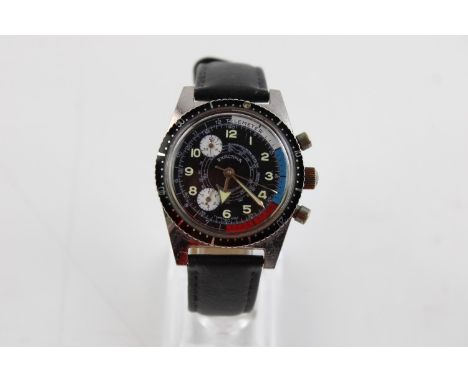 Vintage Gents 1960's / 70's EXACTIMA Chronograph WRISTWATCH  Hand-Wind SPARES &amp; REPAIRS  w/ Telemeter Dial, Coloured Oute