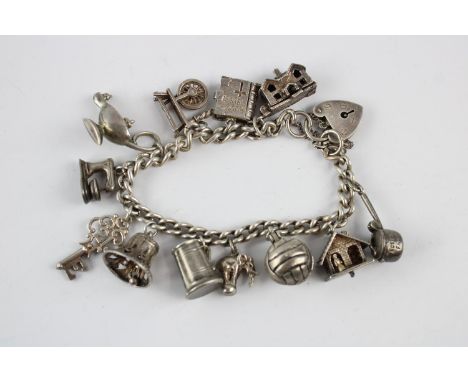 Vintage sterling silver charm bracelet 