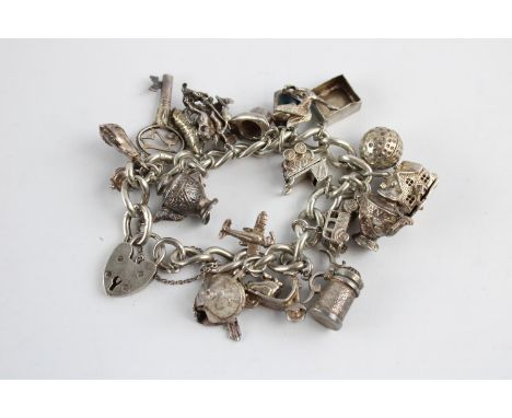 Vintage sterling silver charm bracelet 
