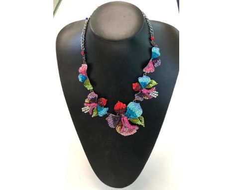 Vintage Butler and Wilson orchid necklace 