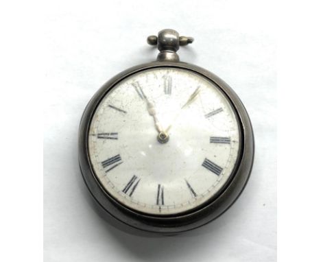 Antique silver pair case fusee verge pocket watch  J.Parker Lindfield broken fusee chain 