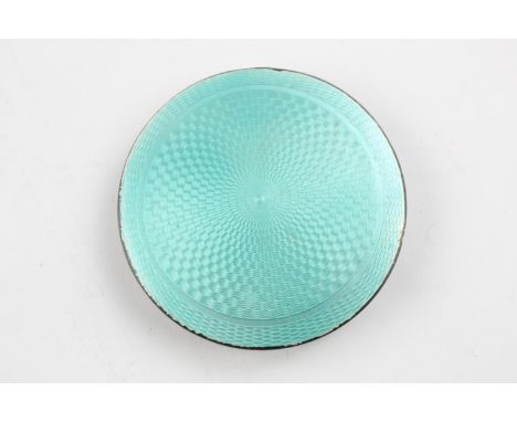 Vintage Ladies .925 sterling silver vanity compact  w/ guilloche enamel XRF tested Diameter - 7cm   In vintage condition Sign