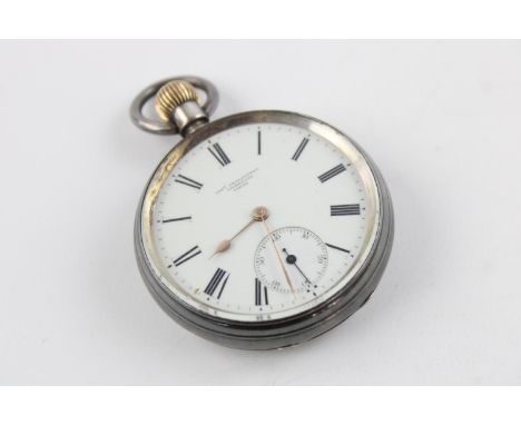 Vintage Gents Hallmarked .925 STERLING SILVER Pocket Watch  Hand-Wind  WORKING  Maker - Josh Penlington Liverpool  w/ White E