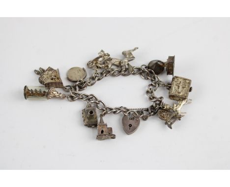 Vintage sterling silver charm bracelet 