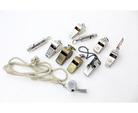 10 x assorted vintage whistles including Acme and Metropolitan 