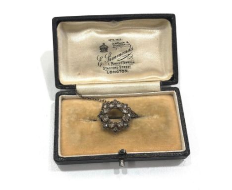 Antique Early Edwardian Fleur De Lis Ring Old European rose Cut Diamond Brooch 