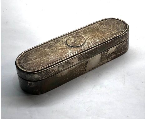 Vintage silver trinket box London silver hallmarks measures approx 115mm by 38mm height 25mm,&nbsp;Overall good unclean condi