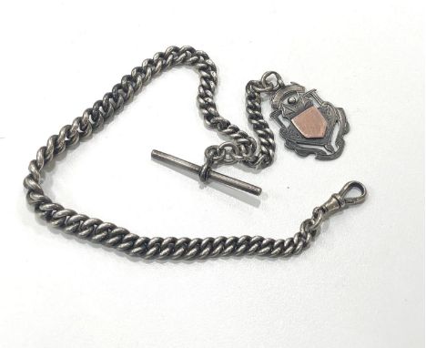 Vintage sterling silver graduated albert watch chain 