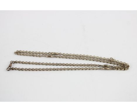 Vintage mid century long length sterling silver ornate station necklace 