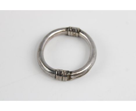 Chunky modernist sterling silver bangle 