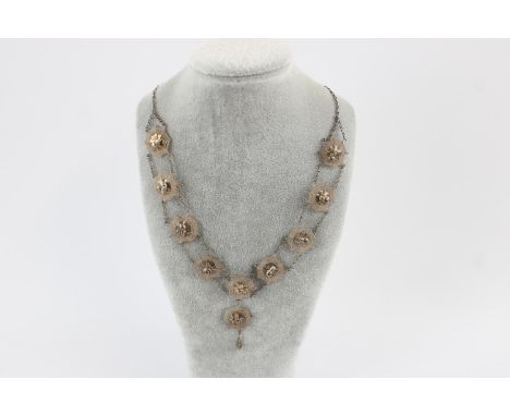 Stunning Vintage Retro Sterling Silver Spiders on their Webs Necklace 