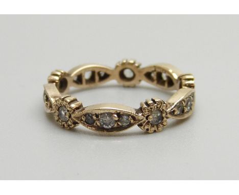 A 9ct gold eternity ring, 2g, I/J 