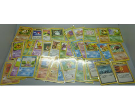 Fifty vintage Pokemon cards 