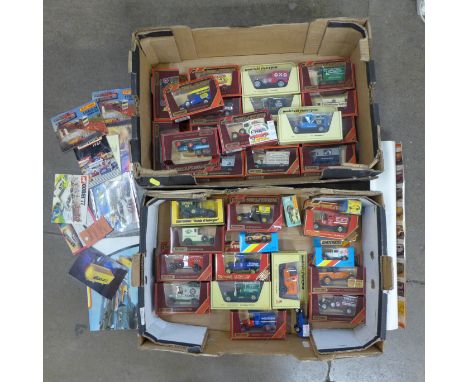 A collection of Matchbox model vehicles, boxed including Models of Yesteryear plus Matchbox and Corgi catalogues 