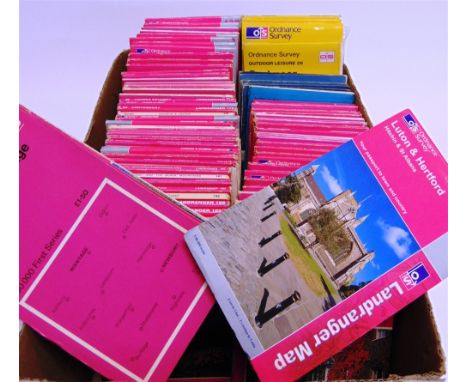 [MAPS]. SEVENTY-FIVE ORDNANCE SURVEY FOLDING MAPS  Landranger and other; together five British Waterways inland cruising book