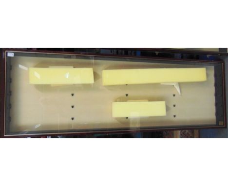 A PICTURE PRIDE MODEL TRAIN GLAZED DISPLAY CASE  containing five adjustable glass shelves, 52cm x 137cm (uniform with the pre