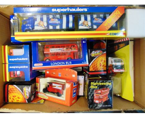 ASSORTED DIECAST MODEL VEHICLES  by Corgi and others, most mint or near mint and in original packaging, (27).