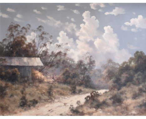 Ramon Ward-Thompson (New Zealander b.1941) Hill End Landscape, New South Wales Signed R. Ward-Thompson (lower right) and furt