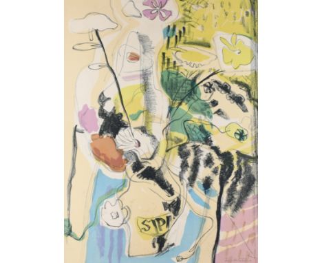 ‡Ivon Hitchens (1893-1979) Flowers in a Majolica Jar Signed Ivon Hitchens (in pencil, lower right) Lithograph, 1938 60.2 x 45