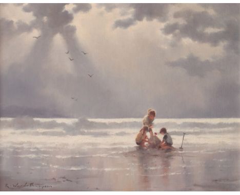 Ramon Ward-Thompson (New Zealander b.1941) Sandcastles, Narrabeen, Sydney Signed R.Ward-Thompson (lower left) and further sig