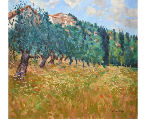 ‡George Devlin (Scottish 1937-2014) Mastiano, Italy Signed Devlin (lower right) Oil on canvas 66 x 70.5cm Exhibited: London, 