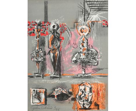‡Graham Sutherland OM (1903-1980) Three Figures in a Garden (Tassi 55) Signed and numbered Graham Sutherland 4/125 (in pencil