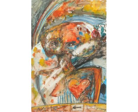 ‡John Bellany CBE, RA (Scottish 1942-2013) The Gambler Signed BELLANY (lower right) Watercolour 56.5 x 38.2cm Provenance: Fis