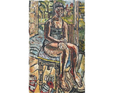 ‡John Bratby RA (1928-1992) Portrait of Gloria as an art student Signed BRATBY (upper right) and inscribed Dear Jack, This is