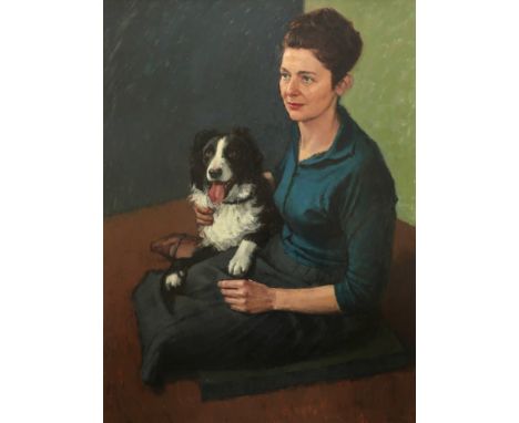 ‡Michael Noakes (1933-2018) Portrait of Clare Connell (later Rowland) with her dog Trip; Portrait of Peter Rowland Two, the f