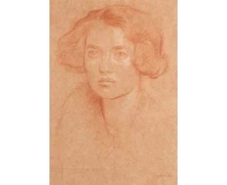 Sir William Rothenstein (1872-1945) Portrait of a lady Signed W Rothenstein (lower right) Red and white chalk 30.1 x 21.4cm P
