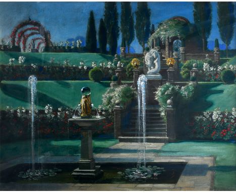 ‡Frank O. Salisbury (1874-1962) The Terrace Garden, Sarum Chase Signed and dated Frank O Salisbury/7.30 aug 30 1936 (lower ri