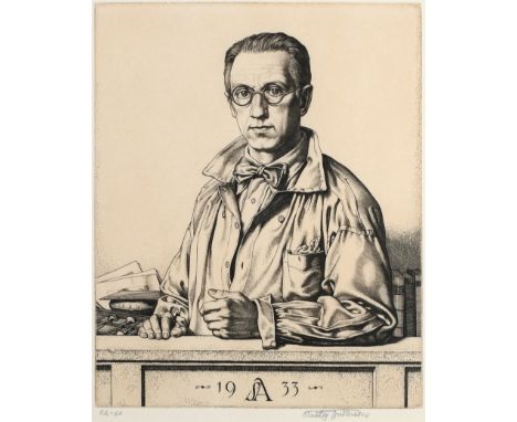 ‡Stanley Anderson CBE, RA, RE (1884-1966) Self Portrait; The Country Pedlar; The Sister Three, each signed Stanley Anderson, 