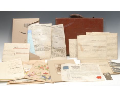 Documents and Manuscripts - an assortment of George IV and later legal documents including deeds, indentures, handwritten lov