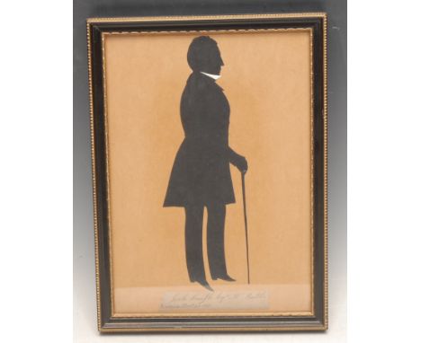 Irish School (19th century), a cut paper silhouette, portrait of Josh. Smith Esq, Mount Butler, Roscrea [Co. Tipperary], Dec.