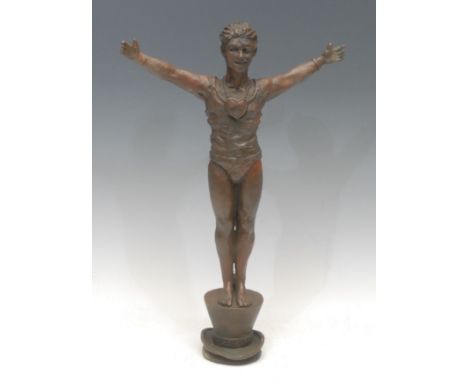 John Seifert (20th century), a brown patinated bronze, The Variety Club PROPS Award, signed in the maquette, 37.5cm high