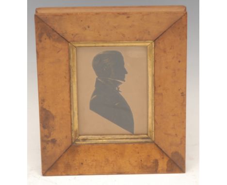 Victorian School, portrait miniature, of a gentleman facing to sinister, picked out in gilt, 9.5cm x 7cm, walnut frame