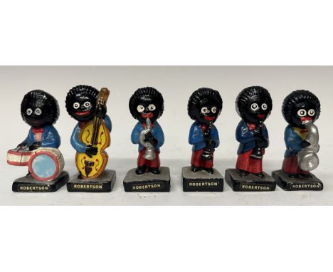 Robertsons Jam 1960's Advertising Promotional Ceramic Golly Band. Six different Golly figures each playing a different musica