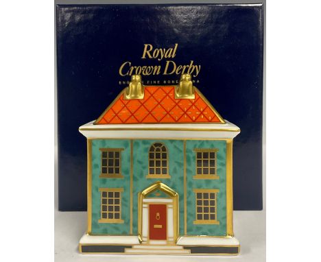 A Royal Crown Derby miniature model house, The Mulberry Hall Georgian Dolls House, designed exclusively for Mulberry Hall, Yo