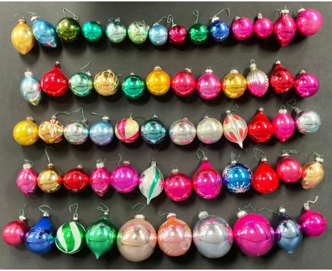 Large collection of vintage mercury glass Christmas decorations Qty