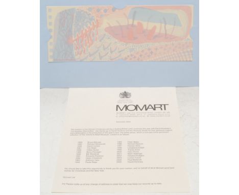 David Hockney (b. 1937-), Composition Red &amp; Blue, for the Momart Christmas gift series 2005, print on card, 11cm x 28cm, 