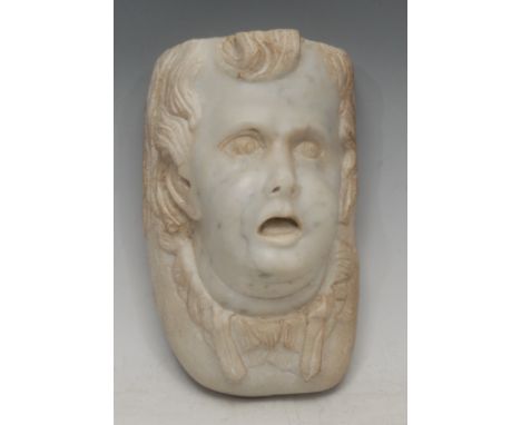 A 19th century German marble corbel, as an infant boy, 19cm high, 12cm wide, c. 1880