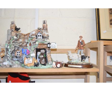 Leonardo model The Shepherd together with a novelty lamp Hos McCottage