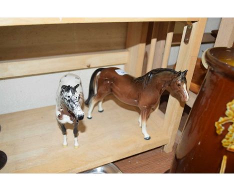 English Melba Ware Shire Horses With Harnesses 