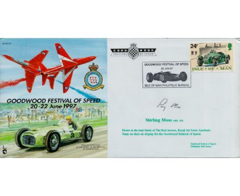 Stirling Moss signed Goodwood Festival of Speed 20-22 June 1997 FDC PM Goodwood Festival of Speed 20 Jun 97 Isle of Man Phila