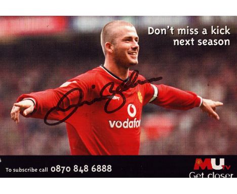 David Beckham signed 6x4 inch promo postcard. Good condition. All autographs come with a Certificate of Authenticity. We comb