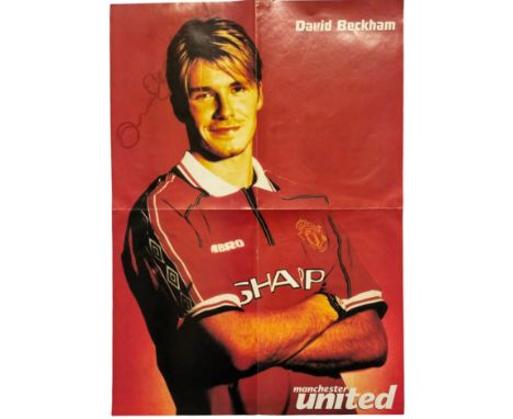 David Beckham signed magazine poster 23x16 inches in size. Good condition. All autographs come with a Certificate of Authenti