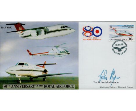 The Rt Hon John Major signed 80th Anniversary of the Royal Air Force FDC PM RAF 80th Anniversary 01.04.98 First Day of Issue.