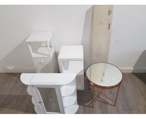 Bathroom wall hanging cupboard with mirror, bathroom drawers, a contemporary lamp table etc. 5
